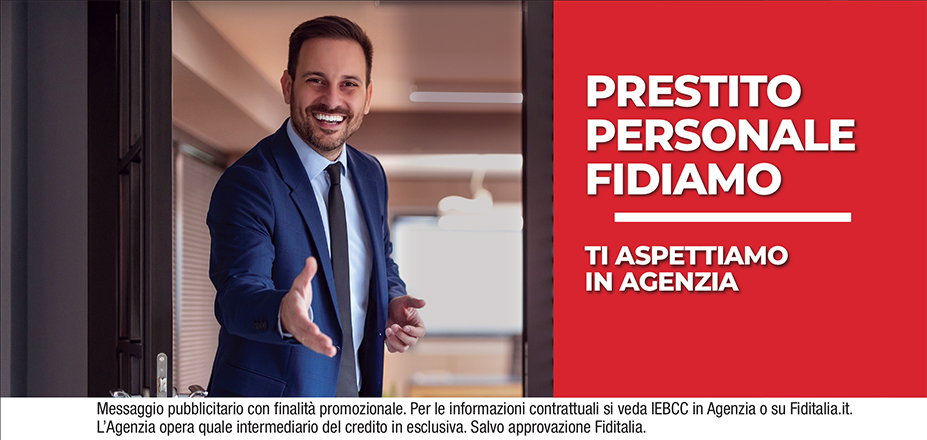 Agenzia Maxifin Srl Fiditalia | Pomezia | Prestito Personale Fidiamo - Ti aspettiamo per realizzare i tuoi progetti. Messaggio pubblicitario con finalità promozionale. Per le informazioni contrattuali si veda IEBCC in Agenzia o su Fiditalia.it. L’Agenzia opera quale intermediario del credito in esclusiva. Salvo approvazione Fiditalia.