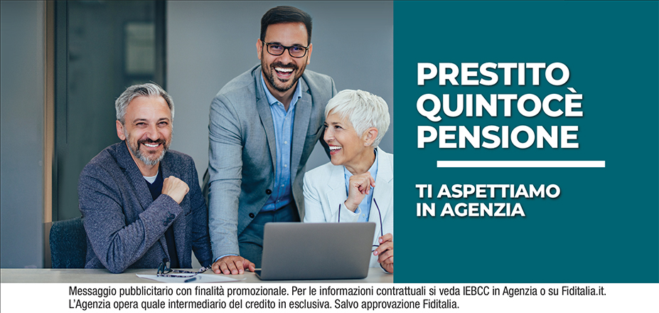 Agenzia Maxifin Srl Fiditalia | Pomezia | Cessione del Quinto Quintocè - Un consulente dedicato per i progetti di dipendenti e pensionati. Messaggio pubblicitario con finalità promozionale. Per le informazioni contrattuali si veda IEBCC in Agenzia o su Fiditalia. it. L’Agenzia opera quale intermediario del credito in esclusiva. Salvo approvazione Fiditalia.